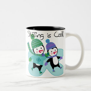 Taza Bicolor El patinaje de los pingüinos es fresco