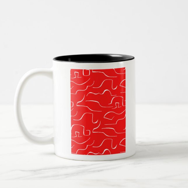 Taza Bicolor El patrón rojo y blanco. (Izquierda)