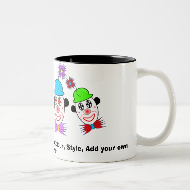 Taza Bicolor ¡El payaso, me modifica para requisitos (Derecha)