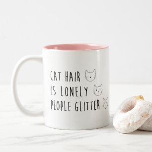 Taza Bicolor El pelo del gato es purpurina solo de la gente -