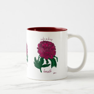 Taza Bicolor El Peony rojo toma una respiración profunda