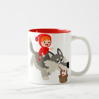 Taza Bicolor El pequeño capuchón rojo y el tazón lobo