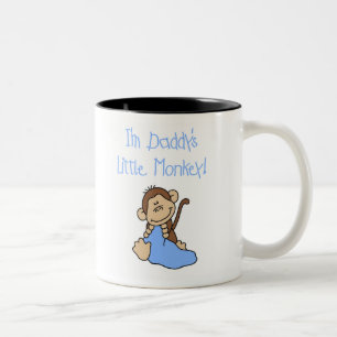 Taza Bicolor El pequeño mono del papá azul