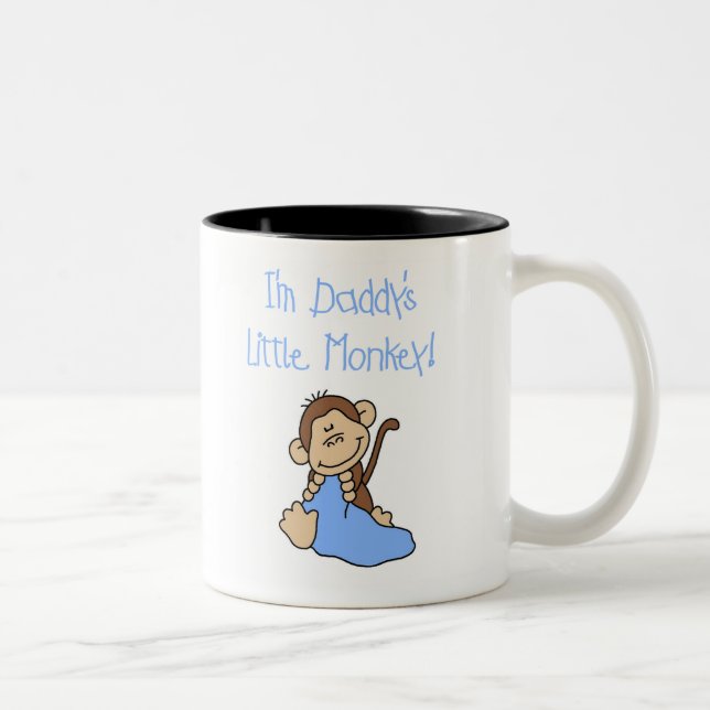 Taza Bicolor El pequeño mono del papá azul (Derecha)