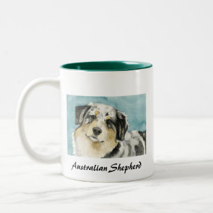 Taza Bicolor El perro AR del "pastor australiano" asalta
