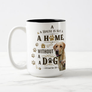Taza Bicolor El perro es el hogar - Rústico paw Love Mug