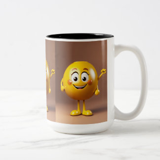 Taza Bicolor El personaje de una moneda es un retrato con brazo