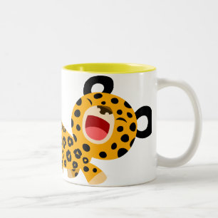 Taza Bicolor El Personalizado grosero leopardo negro