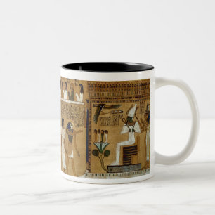 Taza Bicolor El pesaje del corazón contra la pluma de Maat