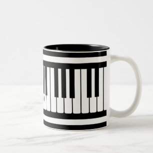 Taza Bicolor El piano cierra el modelo blanco y negro