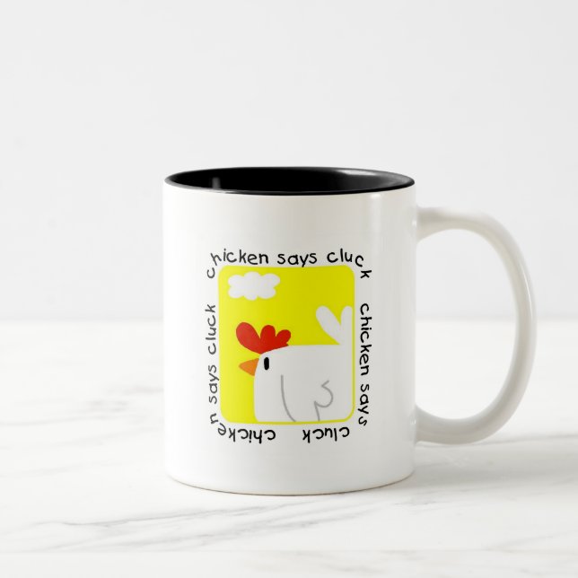 Taza Bicolor El pollo dice las camisetas y los regalos del (Derecha)
