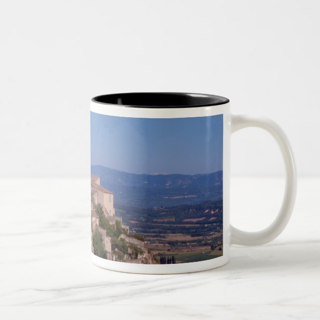 Taza Bicolor El pueblo en la cima de la colina de Gordes (Derecha)