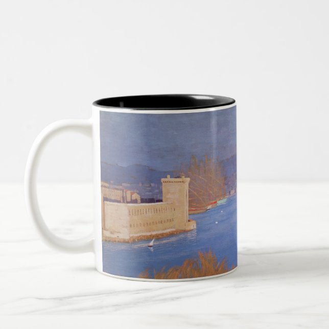 Taza Bicolor El puerto de Marsella, 1901 (Izquierda)