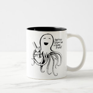 Taza Bicolor El pulpo de la felicidad tiene un amigo del