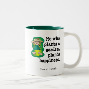 Taza Bicolor Él que planta agarden, las plantas ha…