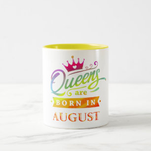 Taza Bicolor El Queens es en agosto regalo de cumpleaños nacid
