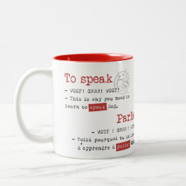 Taza Bicolor El regalo de lenguas. El Le pone DES langues.