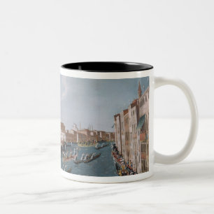 Taza Bicolor El Regatta de las mujeres en el Gran Canal,