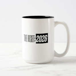 Taza Bicolor El Reinicio 2026 — Tipografía Minimalista Moderna