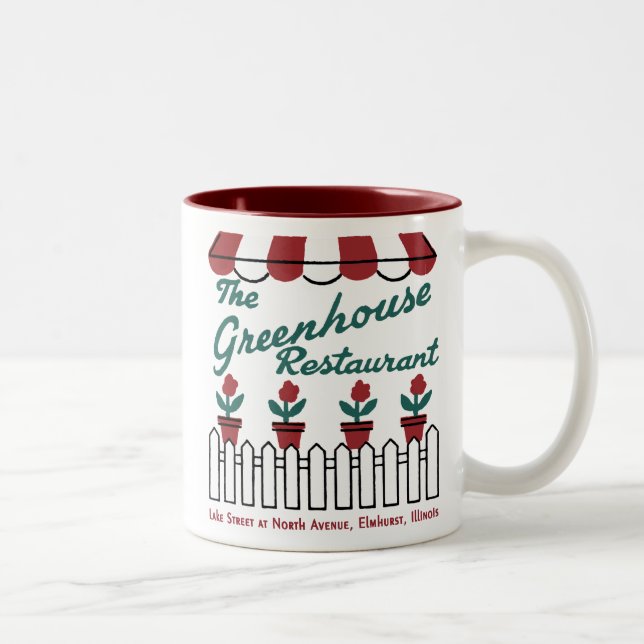 Taza Bicolor El restaurante Greenhouse, Elmhurst, Illinois (Derecha)