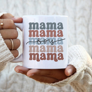 Taza Bicolor El retro del día de la madre del niño apilado