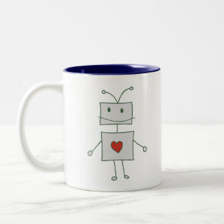 Taza Bicolor El robot ama té