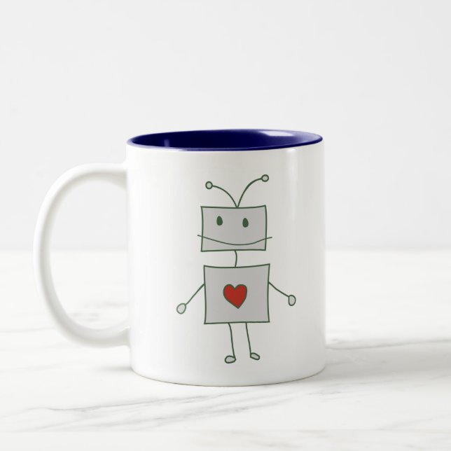 Taza Bicolor El robot ama té (Izquierda)