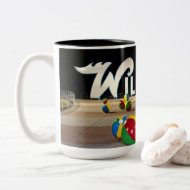 Taza Bicolor El Rótulo de Wildwood en el paseo marítimo en