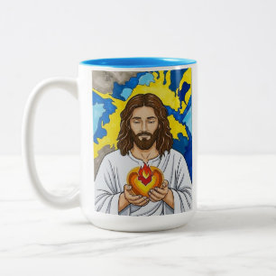 Taza Bicolor El Sagrado Corazón de Jesús