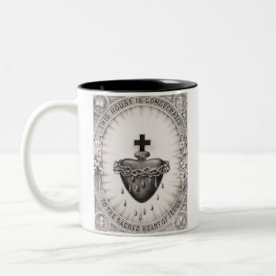 Taza Bicolor El Sagrado Corazón de Jesús Símbolo de lo Divino