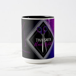 Taza Bicolor El salón de pelo de moda scissor diseño