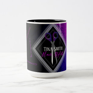 Taza Bicolor El salón de pelo de moda scissor diseño