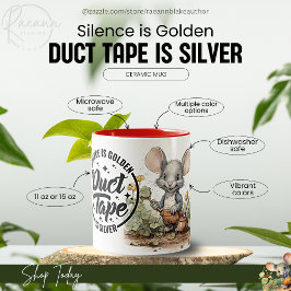 Taza Bicolor El silencio es oro, la cinta adhesiva es plata Taz