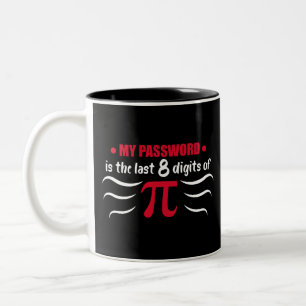 Taza Bicolor El símbolo de la matemáticas mi contraseña es l