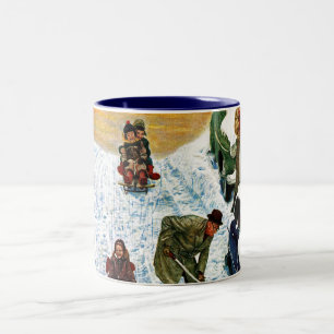 Taza Bicolor El Sledding y excavación