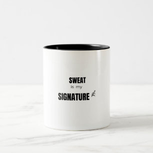 Taza Bicolor El sudor es mi firma Gym de potencia Motivación