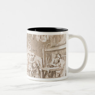 Taza Bicolor El taller del fabricante del instrumento, detalle