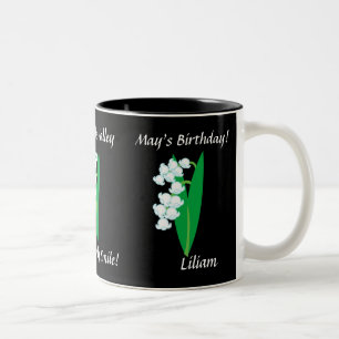 Taza Bicolor El Taza-Personalizar de mayo del lirio de los