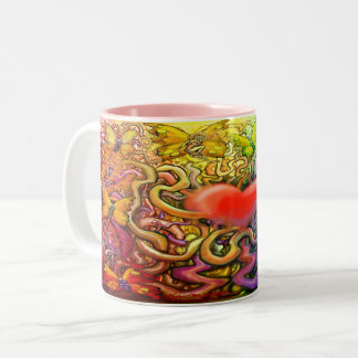 Taza Bicolor El tazón de café de dos tonos mágico de San Valent