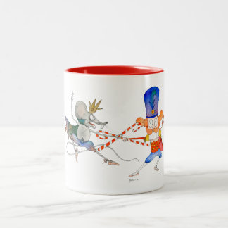 Taza Bicolor El teclado numérico y el ratón King - Serie Nutcra