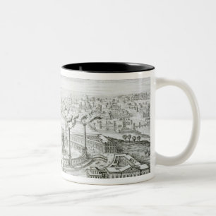 Taza Bicolor El templo copiado de un diseño en una medalla