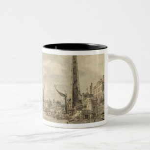 Taza Bicolor El Thames que mira hacia Westminster de Y cercana