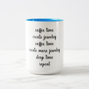 Taza Bicolor El tiempo del café, crea la joyería, diseñador de