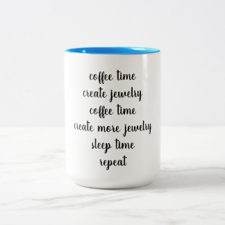 Taza Bicolor El tiempo del café, crea la joyería, diseñador de