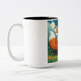 Taza Bicolor El tiempo del café de la zorra y el conejo