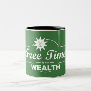 Taza Bicolor El tiempo libre es mi riqueza