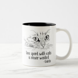 Taza Bicolor El tiempo que pasa con los gatos nunca se desperdi