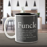 Taza Bicolor El tío funcle favorito es el gris de la definición<br><div class="desc">Personaliza para tu tío o Funcle especial favorito para crear un regalo único y divertido. Es una manera perfecta de mostrarle a diario lo increíble que es. Diseñado por Thisisnotme©</div>