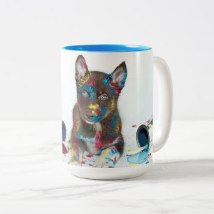 Taza Bicolor El títere de mierda se metió en los bolsillos de p