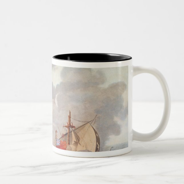 Taza Bicolor El tomar del buque inglés 'el Java (Derecha)